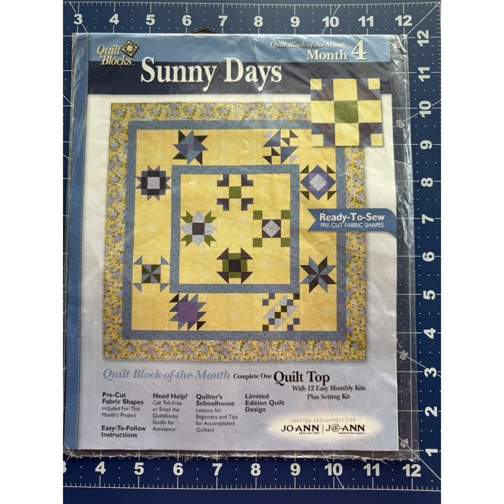 Joann Quilt Block Of‎ The Month Sunny Days Limited Edition Month 4 FLOWER BUD
